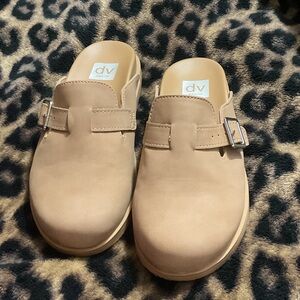 Dolce Vita Beige Slip-On Clogs with Buckle